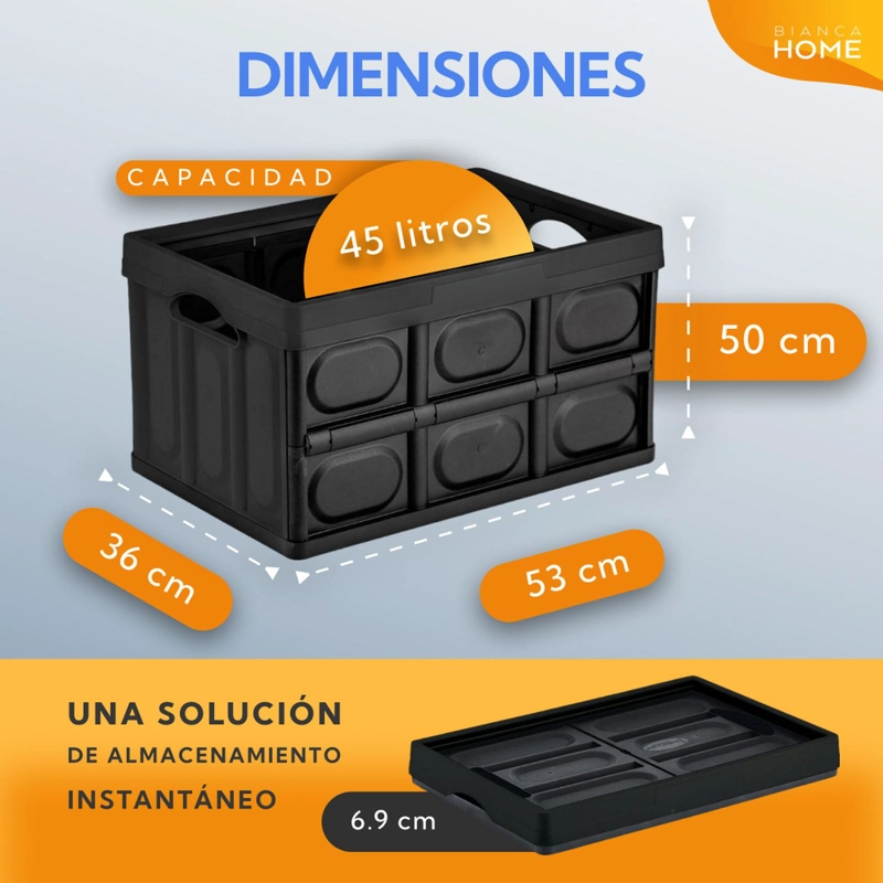 CAJA ORGANIZADORA PLEGABLE MULTIUSO 45L - 4