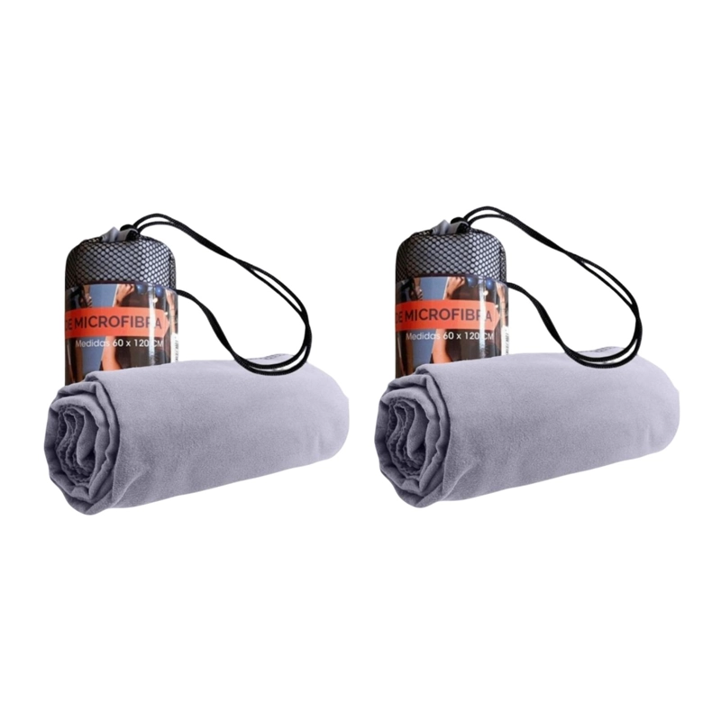PACK 2 TOALLAS MICROFIBRA SUEDE GRIS - 1