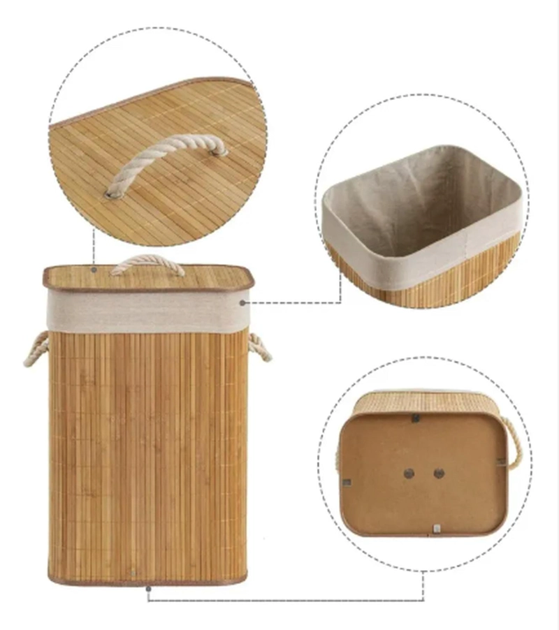 CANASTO PARA ROPA BAMBU - 6