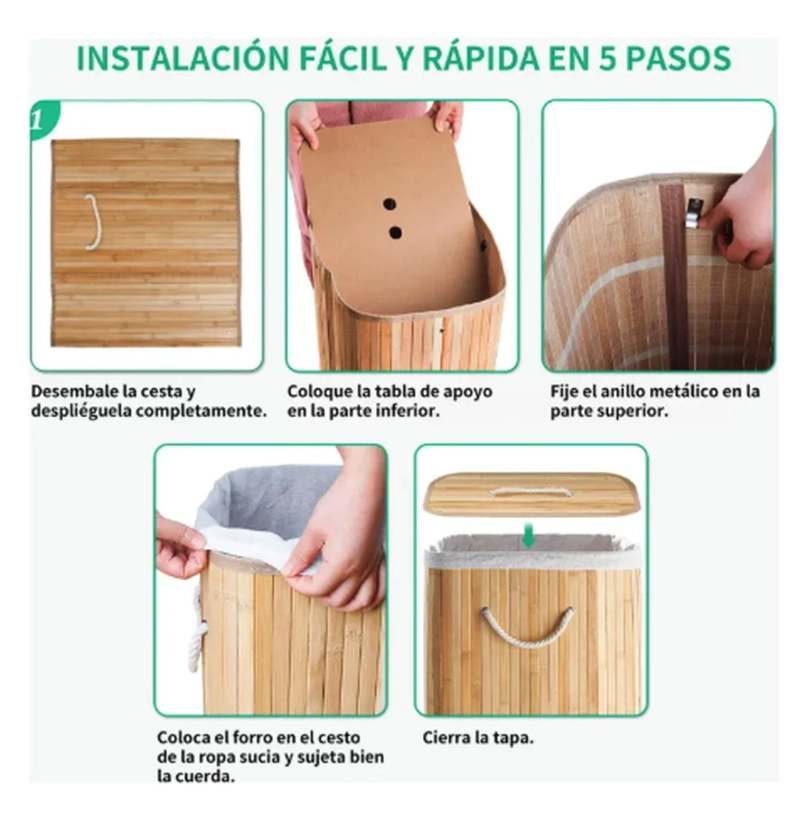 CANASTO PARA ROPA BAMBU - 9
