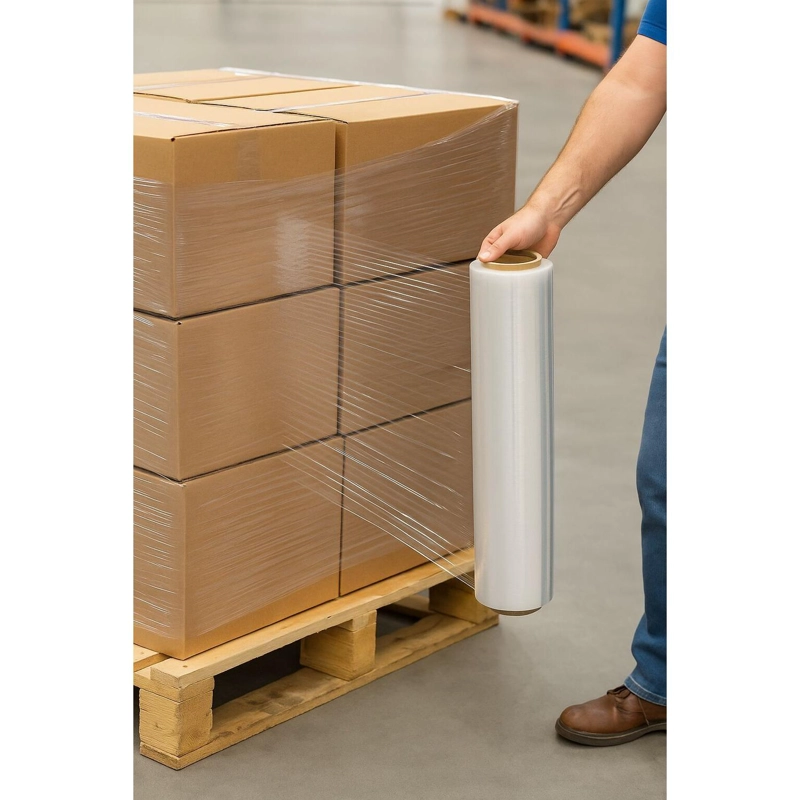 6 ROLLOS DE FILM EMBALAJE TRANSPARENTE PLASTICO STRETCH PALETIZADOR ALUSA - 3