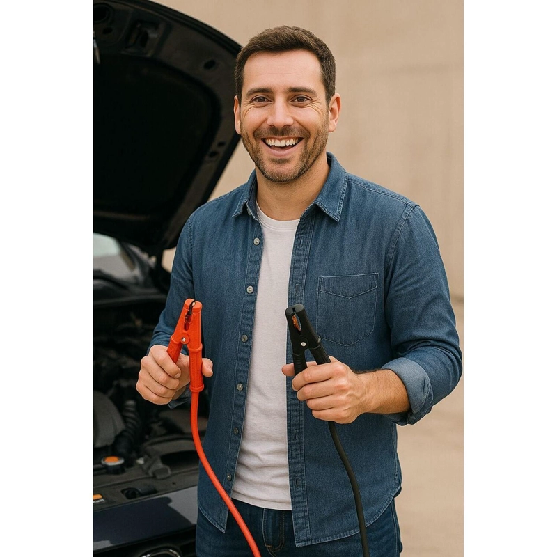 CABLE PARA PUENTE ROBA CORRIENTE AUTOMOVIL + CINTA REMOLQUE 3 TONELADAS - 7