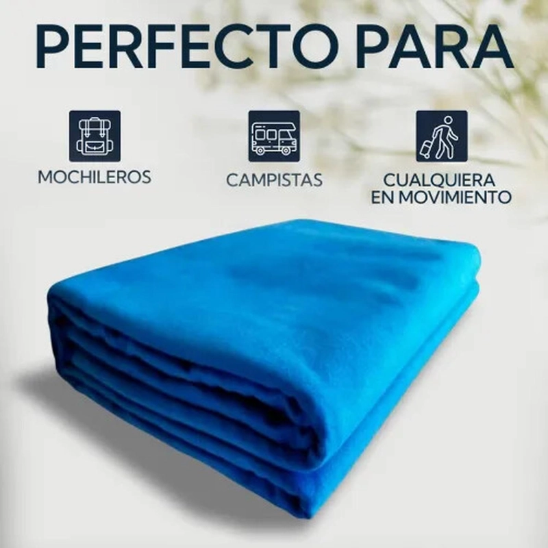 TOALLA EXTRA GRANDE MICROFIBRA SUEDE AZUL 2 UNIDADES - 5