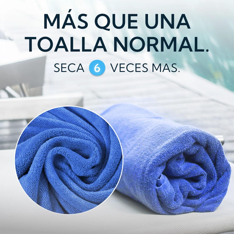 PACK 2 TOALLAS MICROFIBRA TERRY AZUL - 7