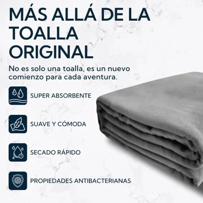 TOALLA EXTRA GRANDE MICROFIBRA SUEDE GRIS 2 UNIDADES - 2