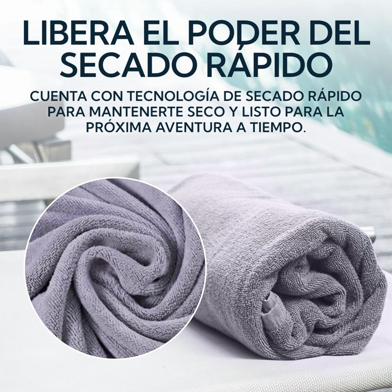 TOALLA EXTRA GRANDE MICROFIBRA TERRY GRIS 2 UNIDADES - 6