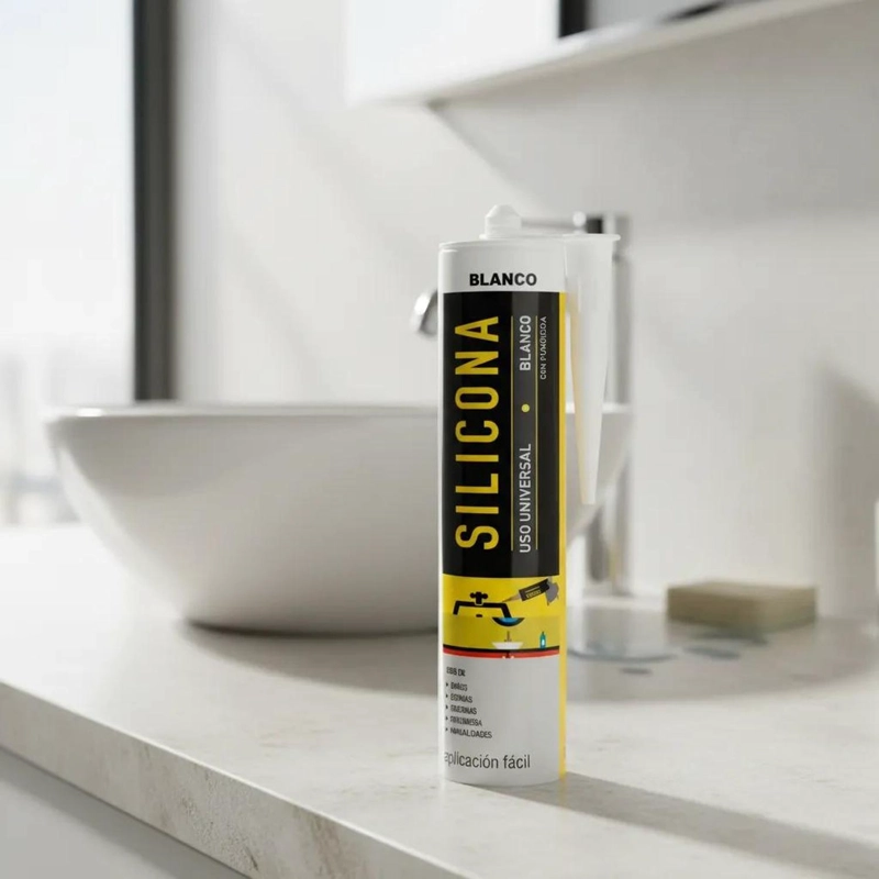 SILICONA UNIVERSAL BLANCA 280ML BAÑO Y COCINA CON FUNGICIDA - 3
