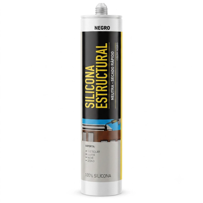 SILICONA ESTRUCTURAL NEGRA SELLADOR FACHADAS JUNTURAS 280ML - 1