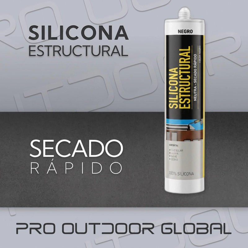 SILICONA ESTRUCTURAL NEGRA SELLADOR FACHADAS JUNTURAS 280ML - 2