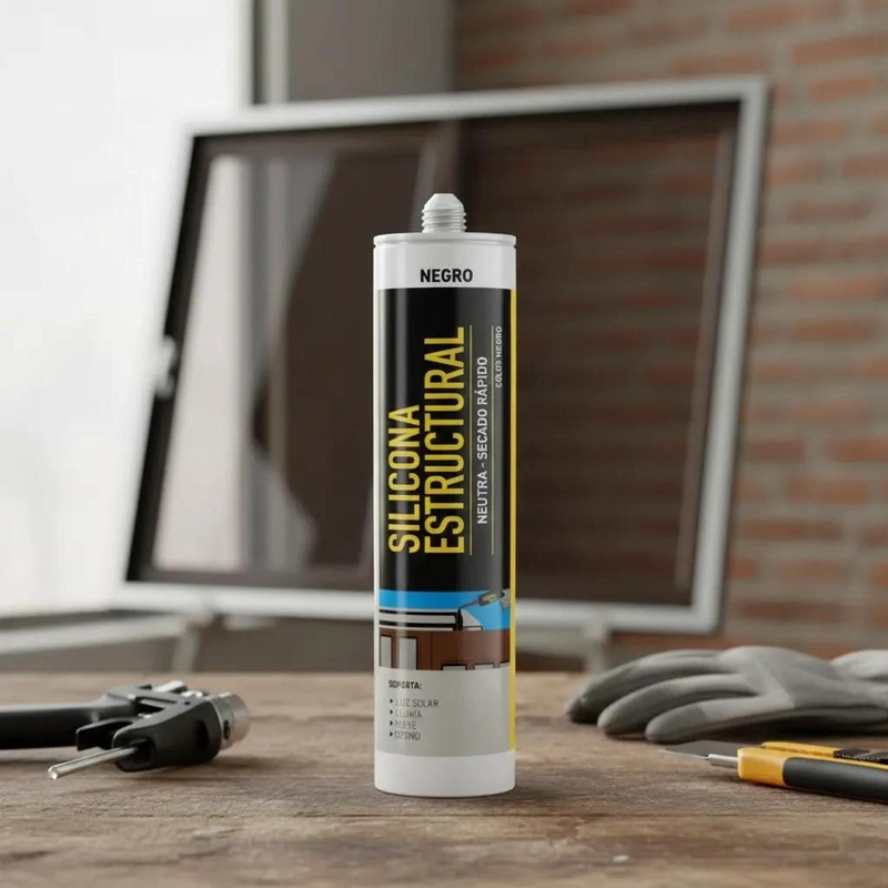 SILICONA ESTRUCTURAL NEGRA SELLADOR FACHADAS JUNTURAS 280ML - 5