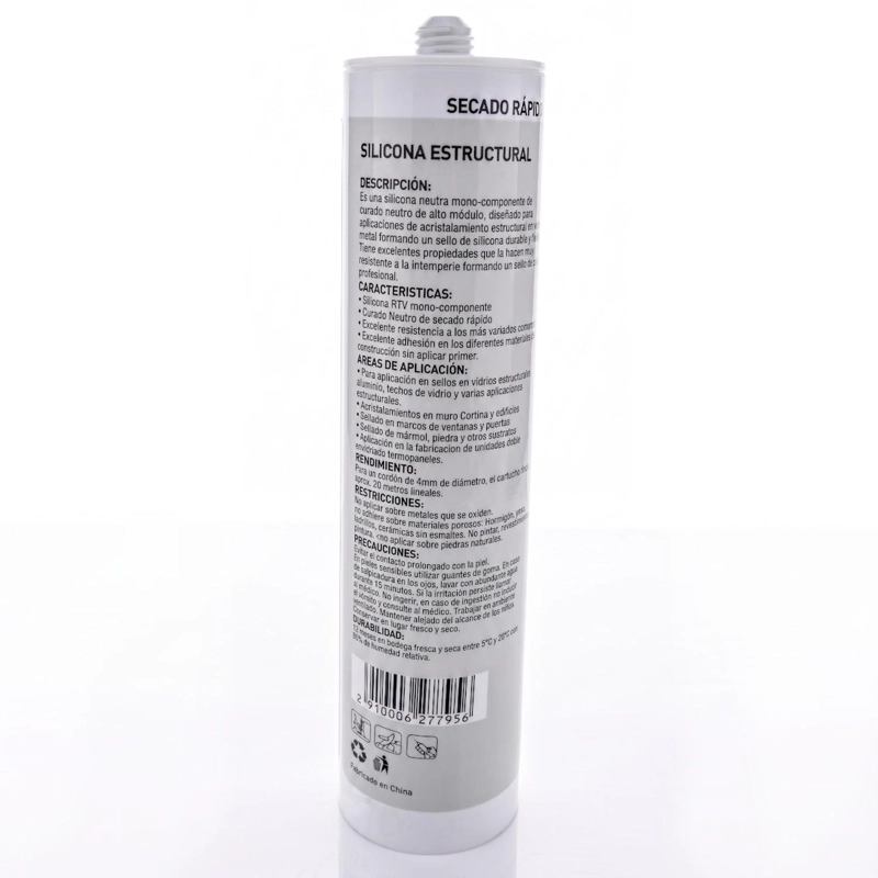 SILICONA ESTRUCTURAL NEGRA SELLADOR FACHADAS JUNTURAS 280ML - 6