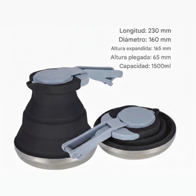 TETERA PLEGABLE CAMPING OUTDOOR USO DIARIO NEGRA - 7
