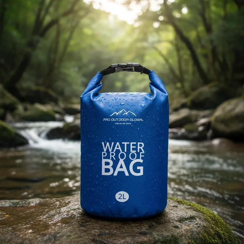 BOLSA SECA CONTRA AGUA IMPERMEABLE FLOTANTE OUTDOOR CAMPING KAYAK 2L AZUL - 2