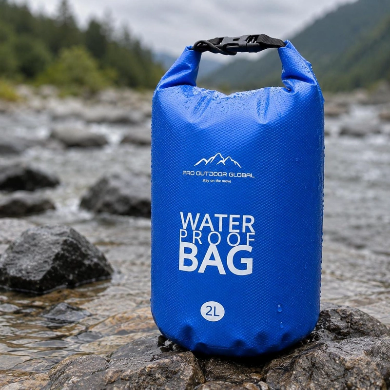 BOLSA SECA CONTRA AGUA IMPERMEABLE FLOTANTE OUTDOOR CAMPING KAYAK 2L AZUL - 3