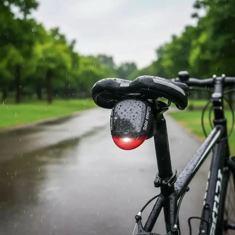 LUZ LED TRASERA BICICLETA SOLAR CONTRA AGUA RECARGABLE - 5