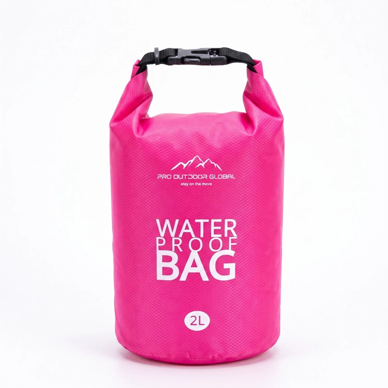 BOLSA SECA CONTRA AGUA IMPERMEABLE FLOTANTE OUTDOOR CAMPING KAYAK 2L ROSADA - 1