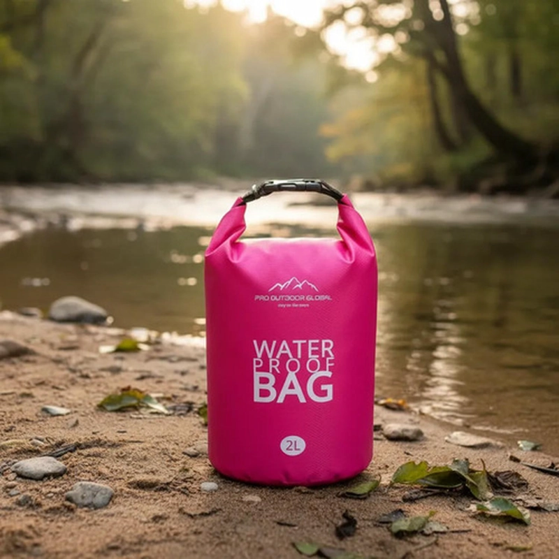 BOLSA SECA CONTRA AGUA IMPERMEABLE FLOTANTE OUTDOOR CAMPING KAYAK 2L ROSADA - 2