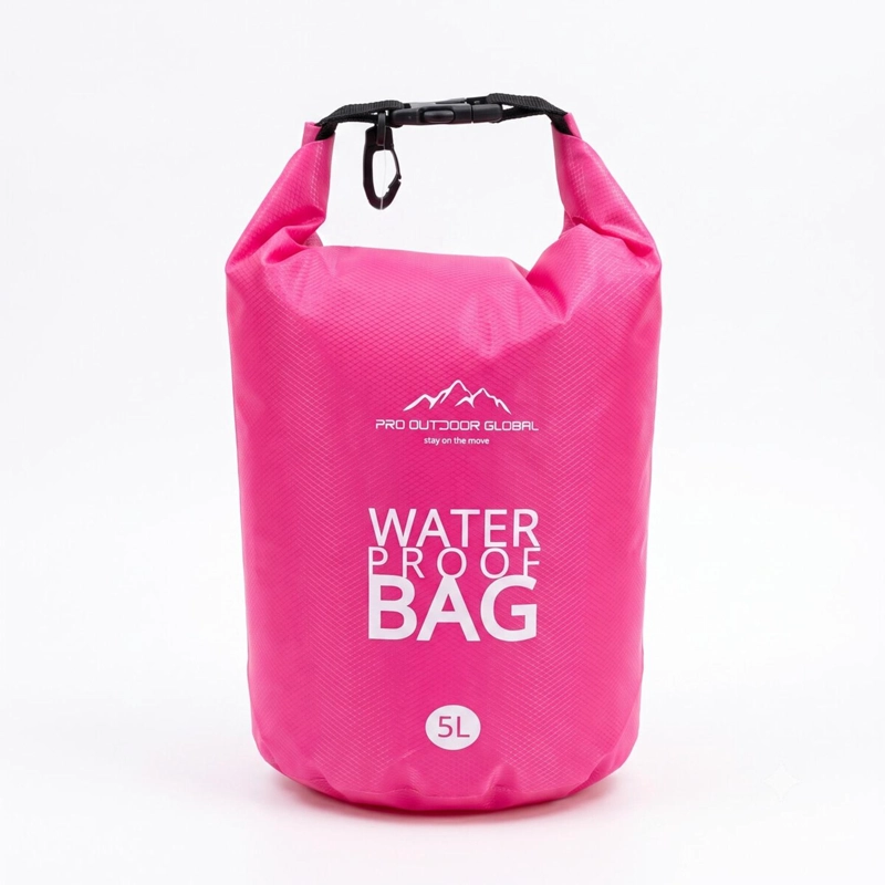 BOLSA SECA CONTRA AGUA IMPERMEABLE FLOTANTE OUTDOOR CAMPING KAYAK 5L ROSADA - 1