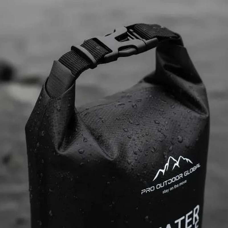 BOLSA SECA CONTRA AGUA IMPERMEABLE FLOTANTE OUTDOOR CAMPING KAYAK 2L NEGRA - 4