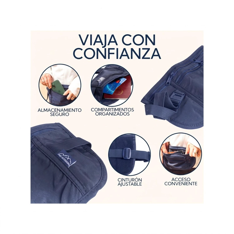 BANANO PARA VIAJES PRO OUTDOOR AZUL - 3