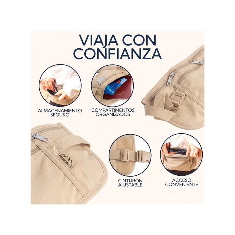 BANANO PARA VIAJES PRO OUTDOOR BEIGE - 3