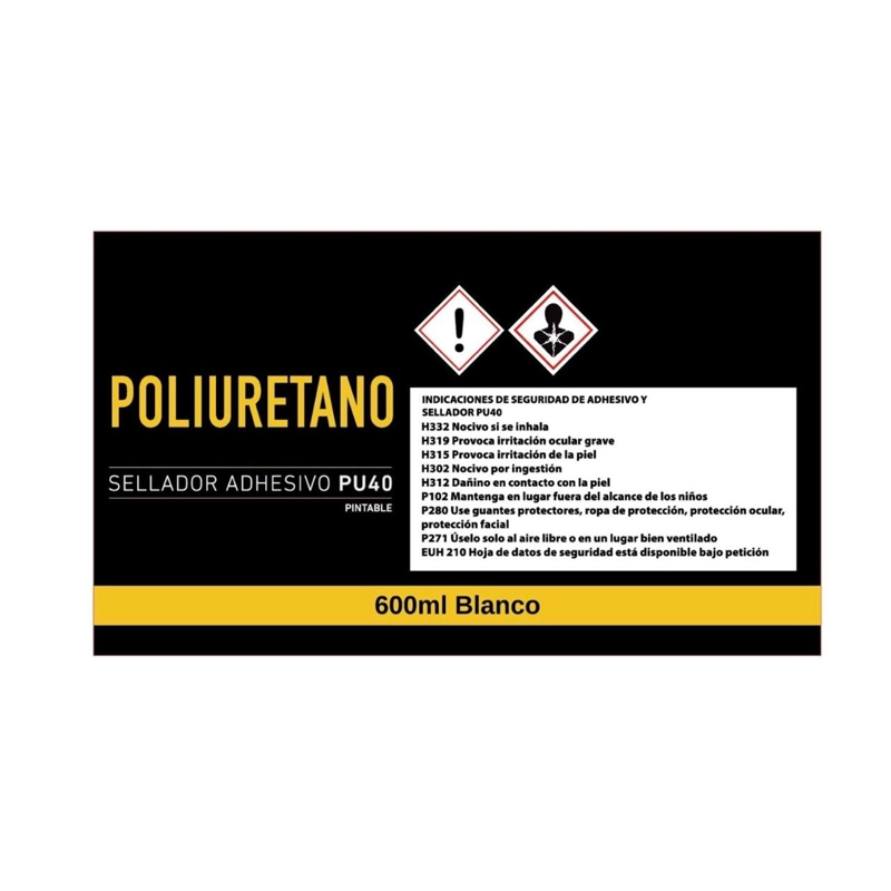 SELLADOR Y ADHESIVO POLIURETANO PU 40 600 ML PINTABLE BLANCO - 3