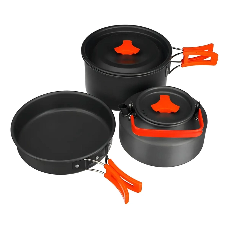 SET OLLAS CAMPING 10 PIEZAS ALUMINIO COCINA PORTATIL - 2