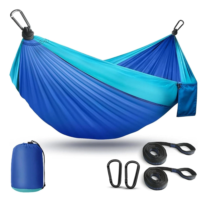 KIT TETERA PLEGABLE AZUL + HAMACA COMPACTA AZUL CAMPING - 1