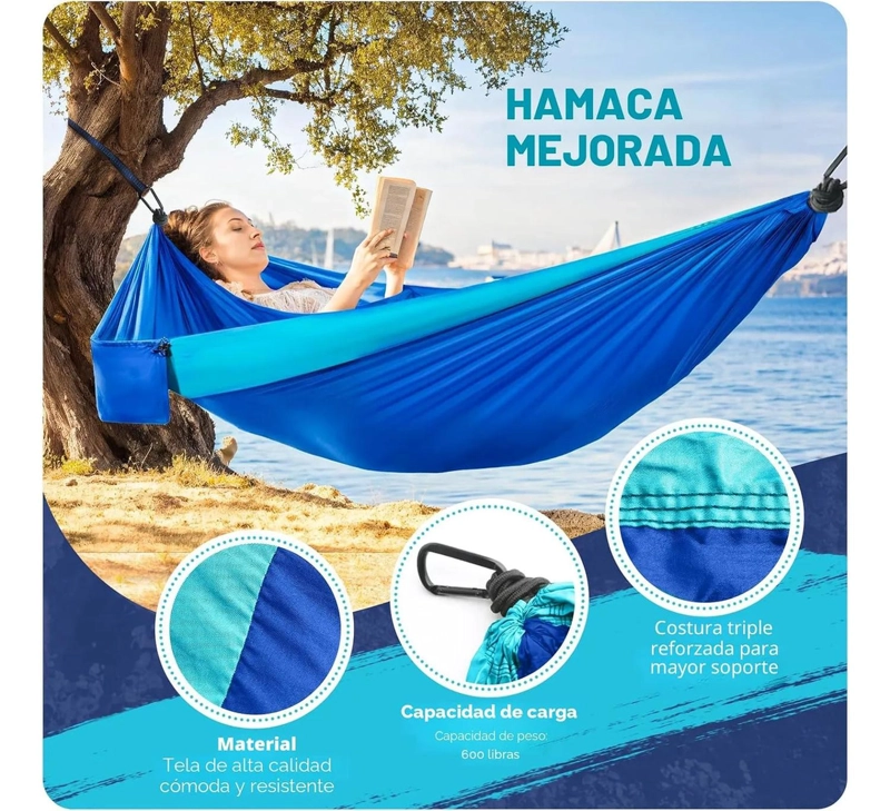 KIT TETERA PLEGABLE AZUL + HAMACA COMPACTA AZUL CAMPING - 2