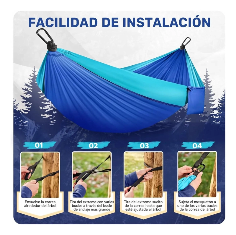 KIT TETERA PLEGABLE AZUL + HAMACA COMPACTA AZUL CAMPING - 3