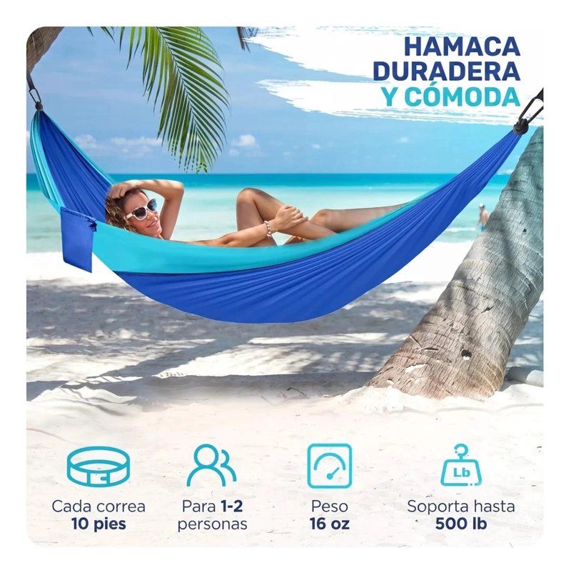 KIT TETERA PLEGABLE AZUL + HAMACA COMPACTA AZUL CAMPING - 5
