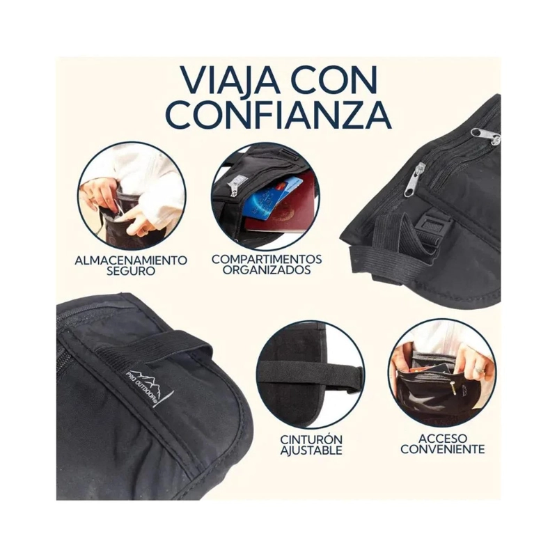 PACK 2 BANANO DE SEGURIDAD IMPERMEABLE PRO OUTDOOR NEGRO - 4