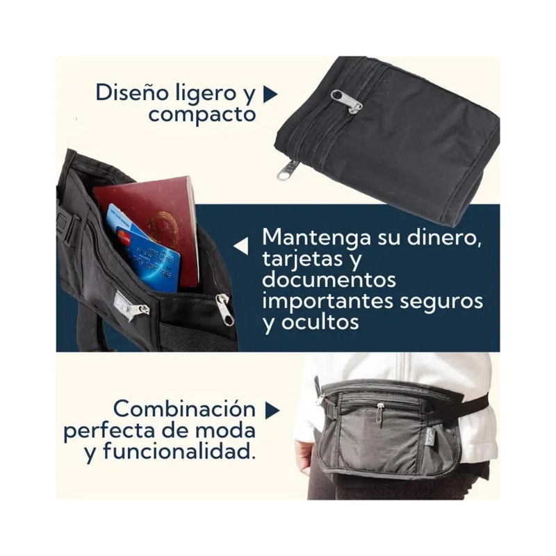PACK 2 BANANO DE SEGURIDAD IMPERMEABLE PRO OUTDOOR NEGRO - 6
