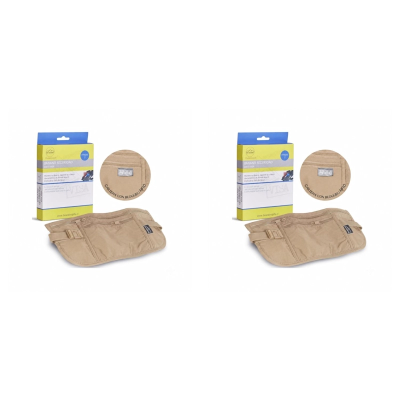 PACK 2 BANANO RIÑONERA DE VIAJE ANTIRROBO PRO OUTDOOR BEIGE - 1