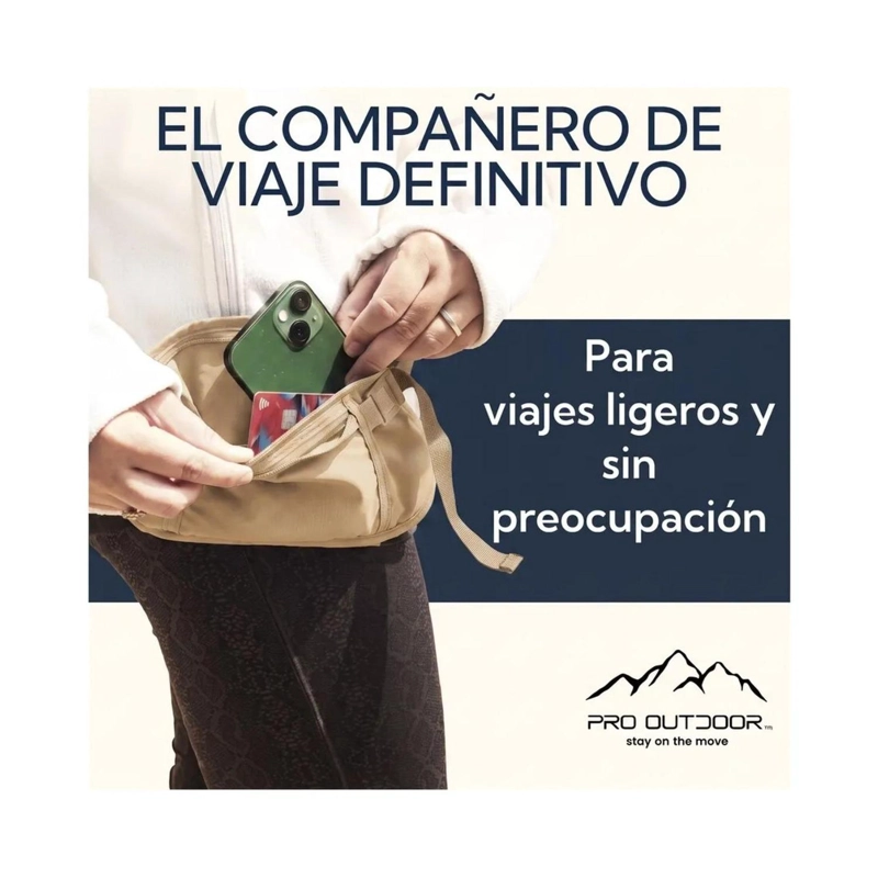PACK 2 BANANO RIÑONERA DE VIAJE ANTIRROBO PRO OUTDOOR BEIGE - 2