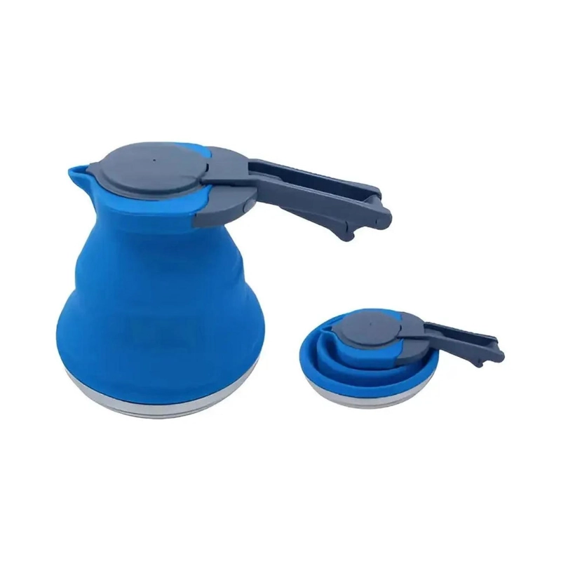 HAMACA COMPACTA NEGRA + TETERA PLEGABLE AZUL KIT CAMPING - 8
