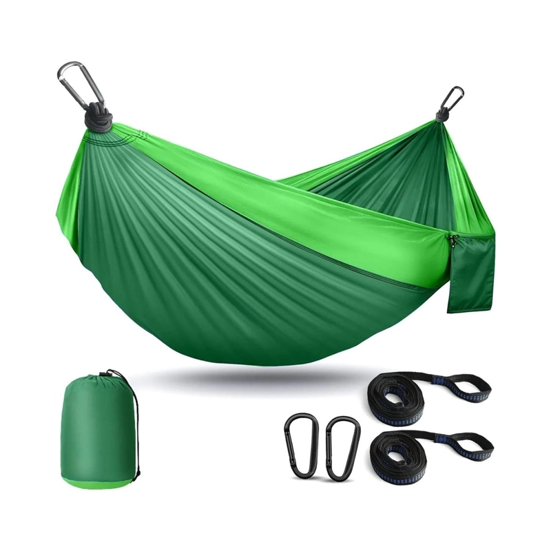 HAMACA COMPACTA VERDE + SET PICNIC CUBIERTOS KIT CAMPING - 2