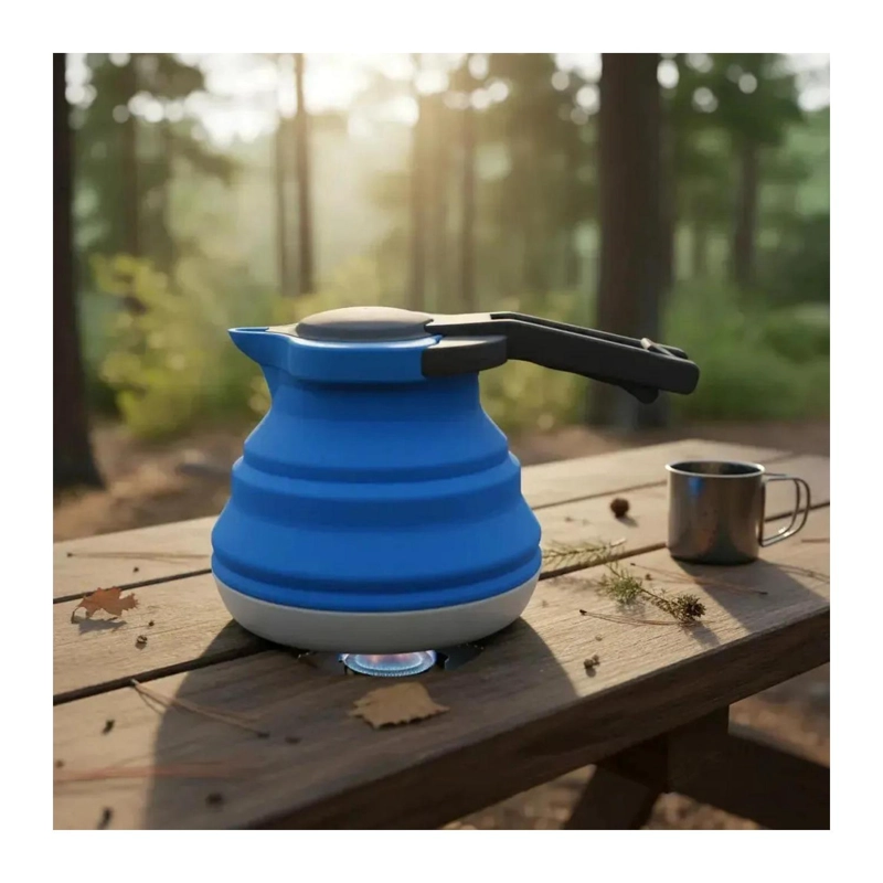 HAMACA COMPACTA VERDE + TETERA PLEGABLE AZUL KIT CAMPING - 9