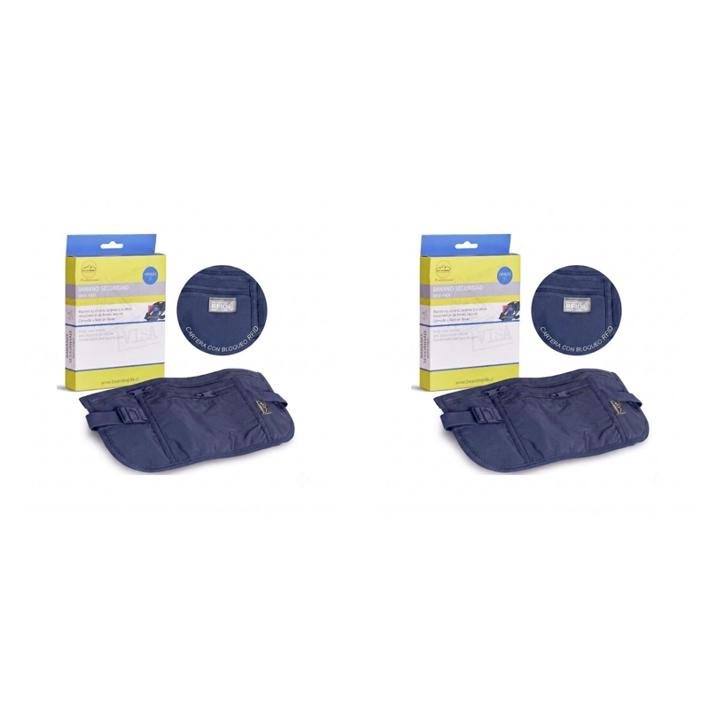 PACK 2 BANANO RIÑONERA DE VIAJE ANTIRROBO PRO OUTDOOR AZUL - 1