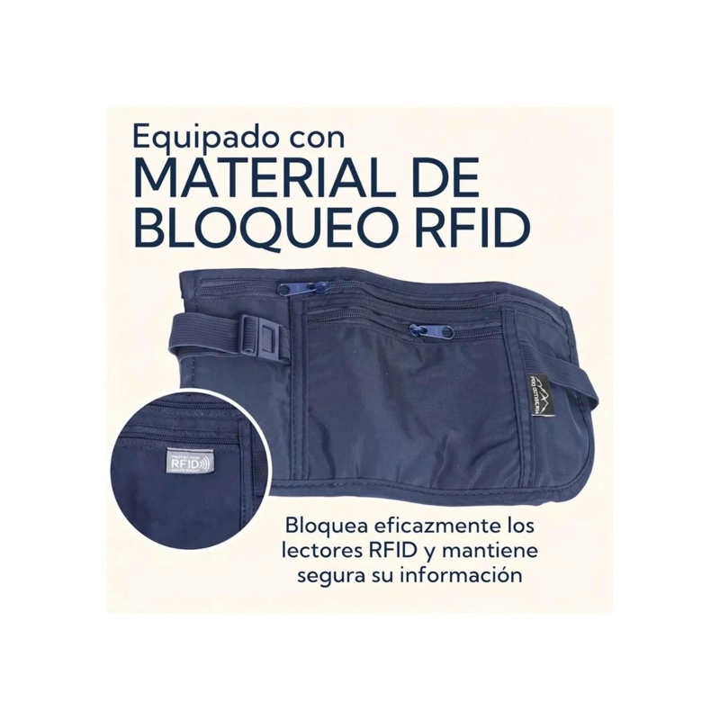 PACK 2 BANANO RIÑONERA DE VIAJE ANTIRROBO PRO OUTDOOR AZUL - 6