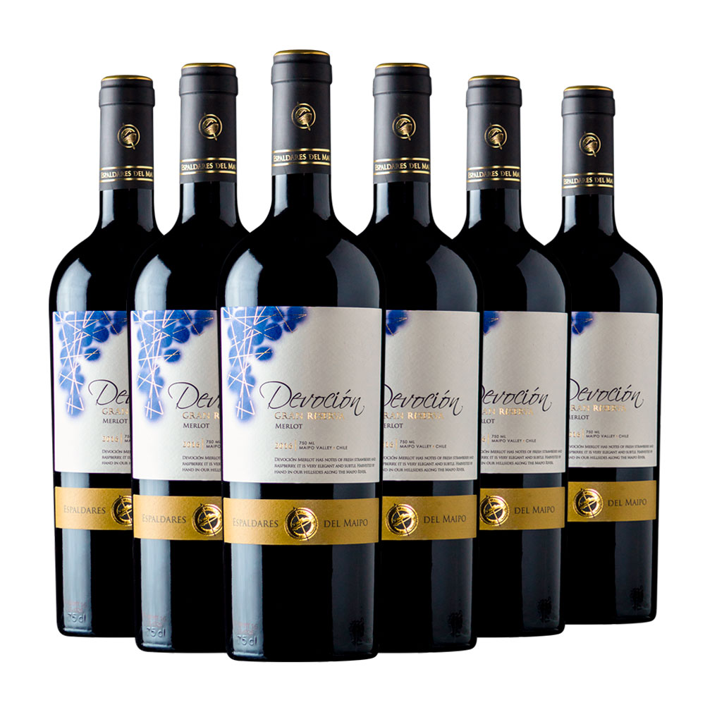 CAJA X 6 VINO GRAN RESERVA DEVOCION MERLOT - 1