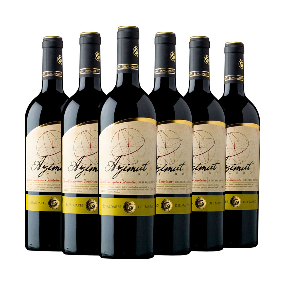 CAJA X 6 VINOS AZIMUT CERO RESERVA CAB-CAR - 1
