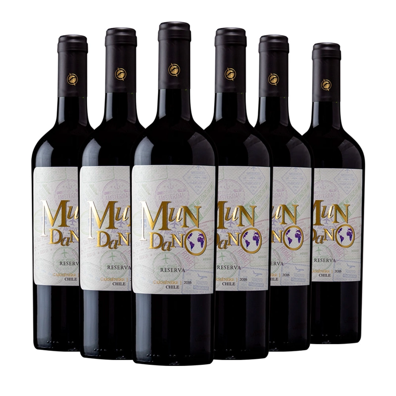 CAJA X 6 VINOS MUNDANO RESERVA CARMENERE - 1