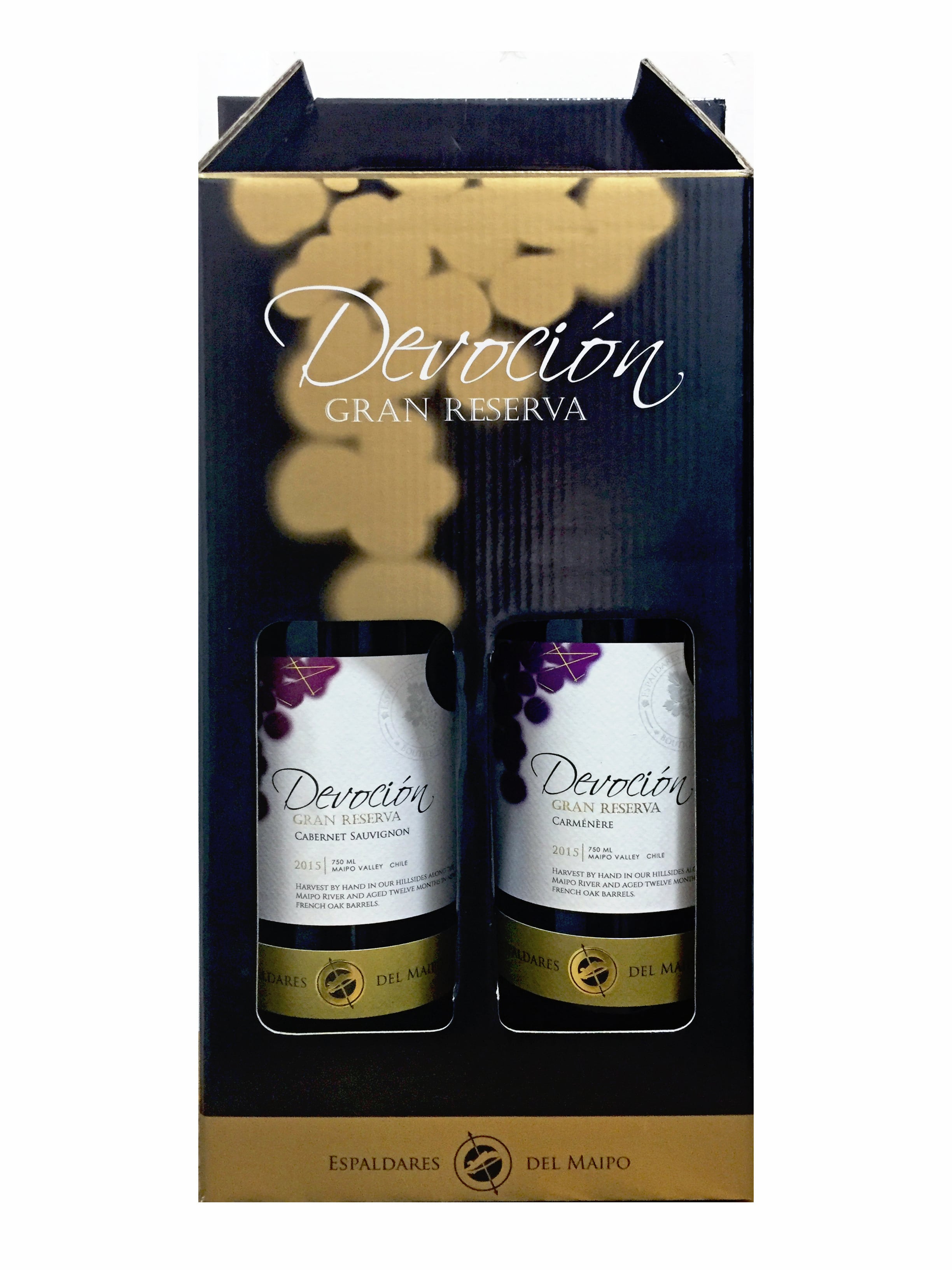 PACK VINO DEVOCION GRRAN RESERVA X 2 BOTELLAS CS Y CAR 750 ML - 1