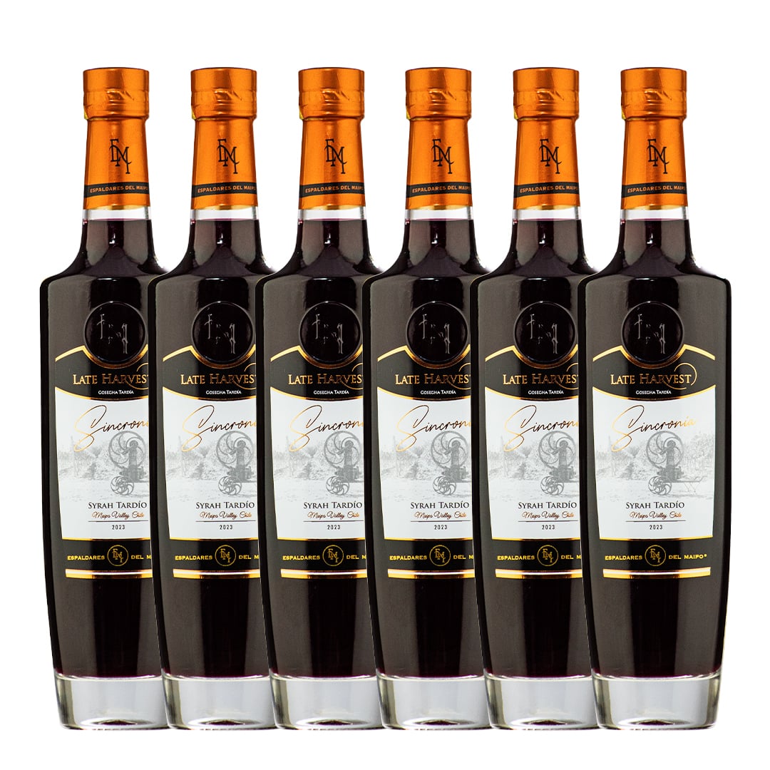 VINO TINTO LATE HARVEST SYRAH ESPALDARES DEL MAIPO CAJA 405 ML 6 UN TARDÍO - 1