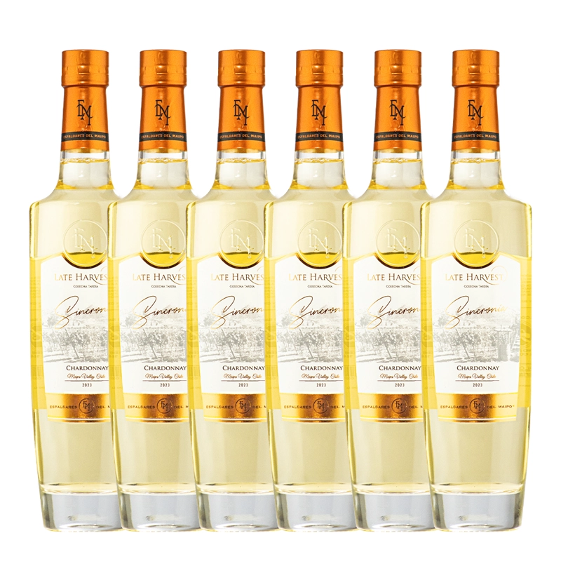 VINO BLANCO LATE HARVEST CHARDONNAY ESPALDARES DEL MAIPO CAJA 405 ML 6 UN - 1
