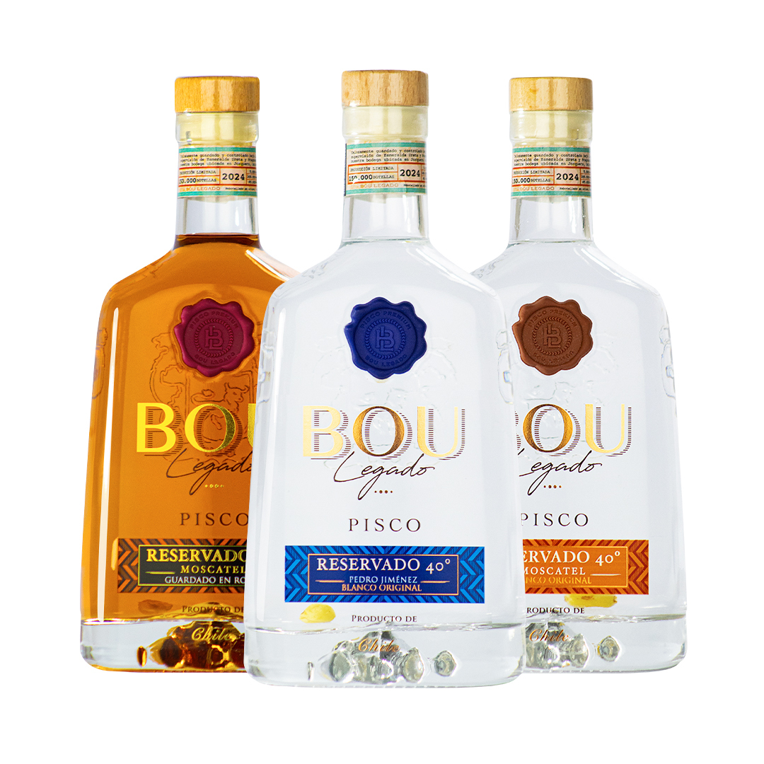 MIX 3 PISCOS RESERVADOS 40° MOSCATEL PEDRO JIMENEZ  MOSCATEL ROBLE - 1