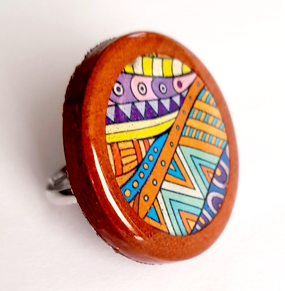 ANILLO CATHALIFAUDJOYAS DE MADERA SELLADO EN RESINA - 1