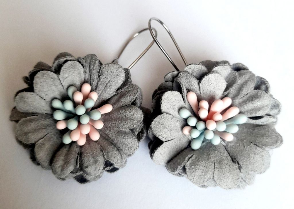 AROS CATHALIFAUDJOYAS FLOR PISTILOS ACERO - 1