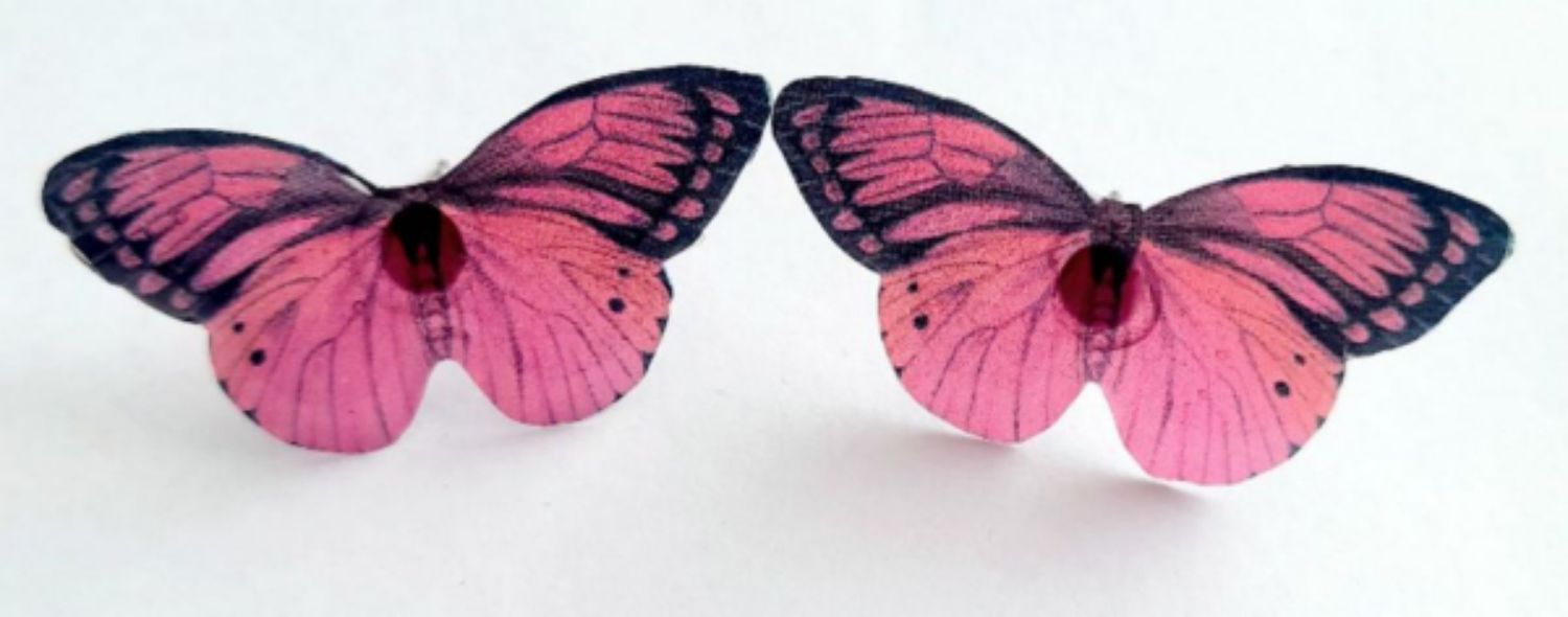 AROS CATHALIFAUDJOYAS MARIPOSAS DE RESINA ACERO - 1